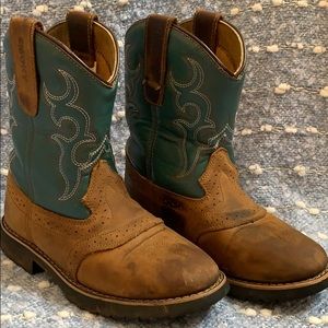Kids blue smoky cowgirl boots
